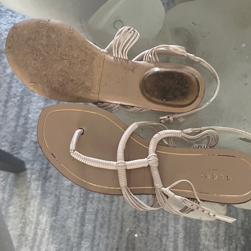 Gucci Cream Strappy Sandals 36 - Picture 3 of 5